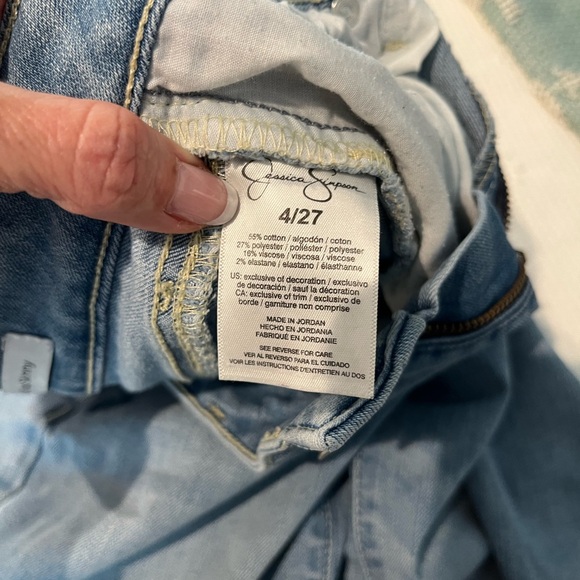 Jessica Simpson Rolled Crop Skinny Ankle Jeans, 4/ 27, Faded Blue Denim, GUC - Picture 11 of 11